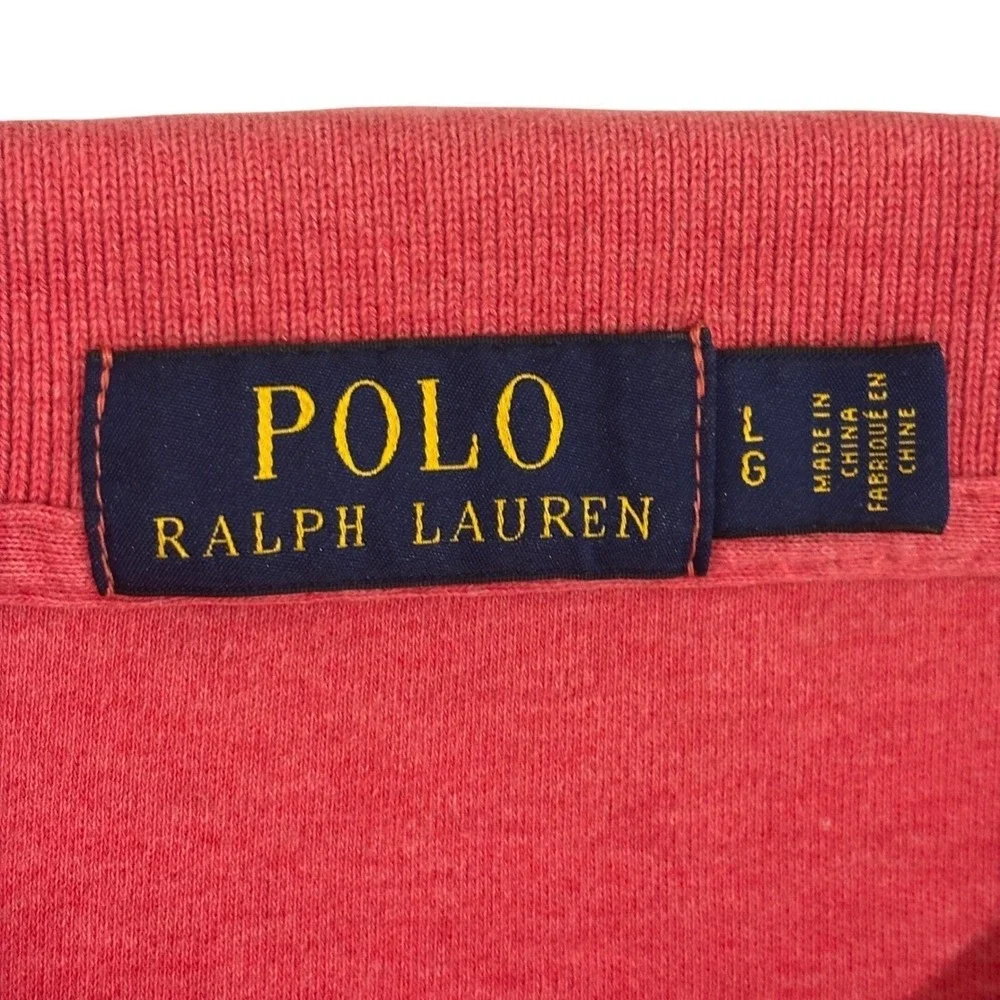 Polo Ralph Lauren Polo Shirt Mens L Red Heathered Short Sleeve Pony Logo